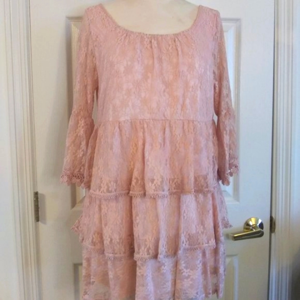 Lady Noiz | Blush Lace 3 Tier Tunic | M | New